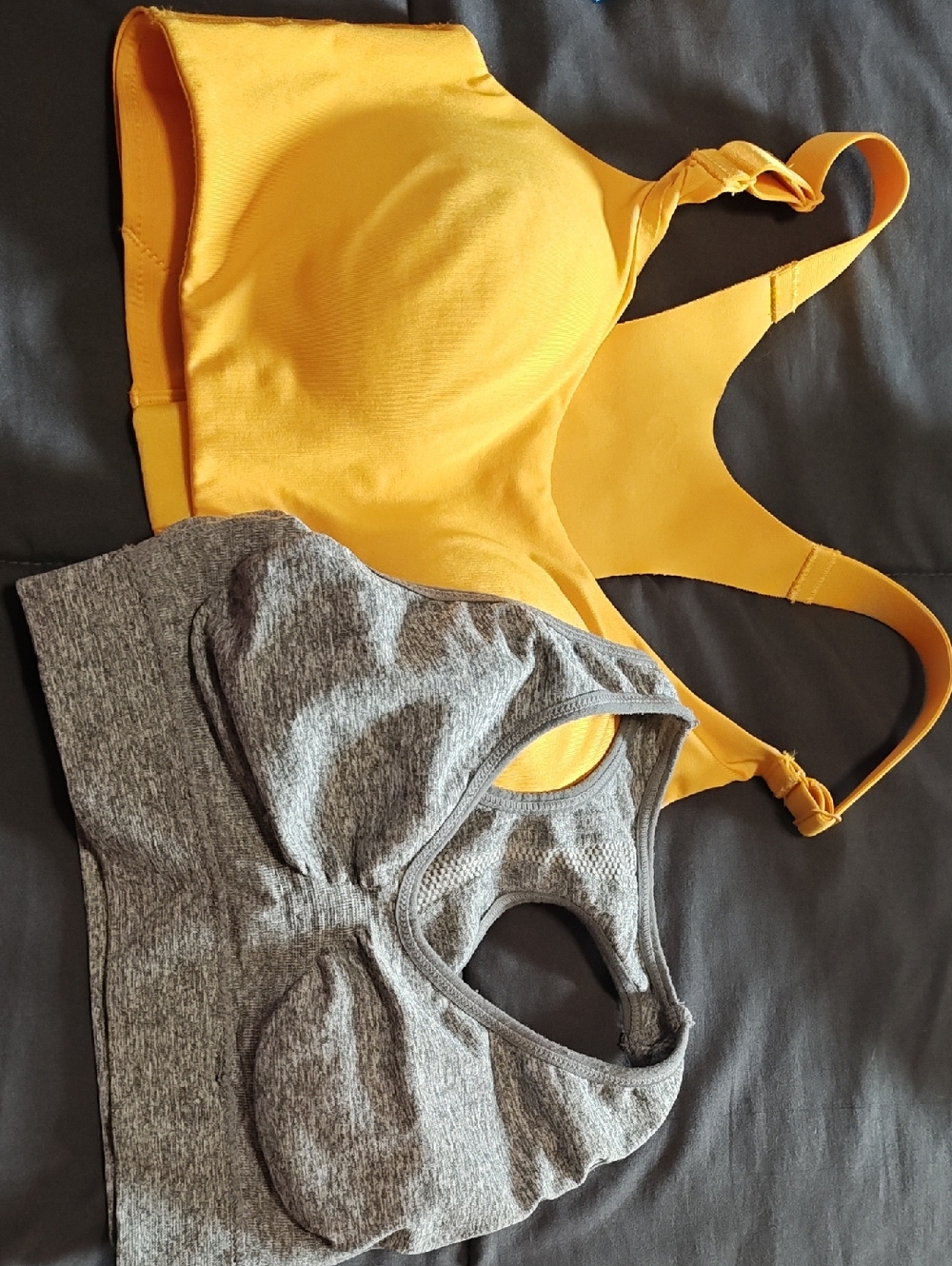 CALIA by Carrie Underwood Yellow and Gray Sports Bras